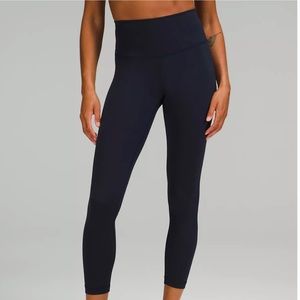 lululemon high rise original wunder trains 25" - true navy - size 6
